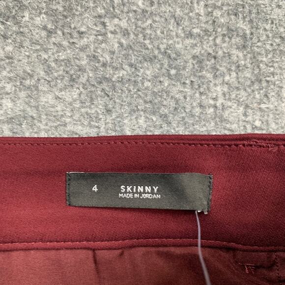 Loft Pants Womens Womens 4 Burgundy Sutton Skinny Stretch Slash Pockets Ankle - Picture 6 of 15